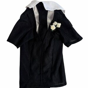 Black Dog Tuxedo with White Collar & Boutonniere size XS
